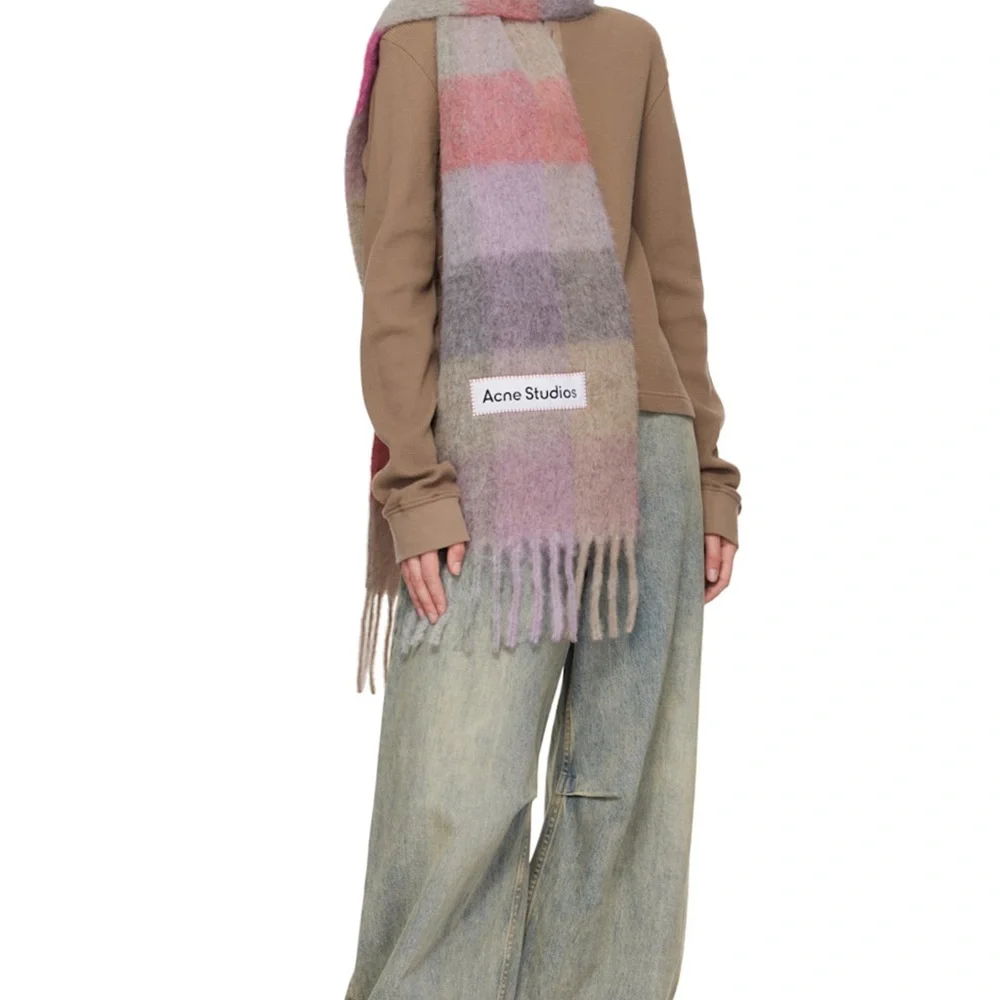 ACNE STUDIOS
Pink & Purple Mohair Checked Scarf - Picture 2 of 5